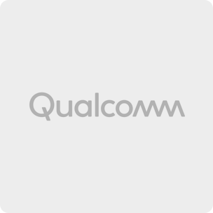 Qualcomm logo on a gray background