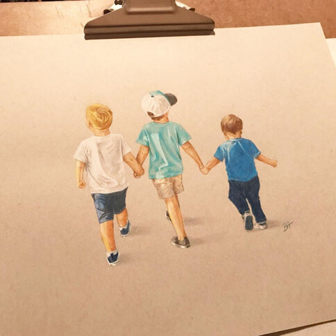 Drawing of my kids and my nephew