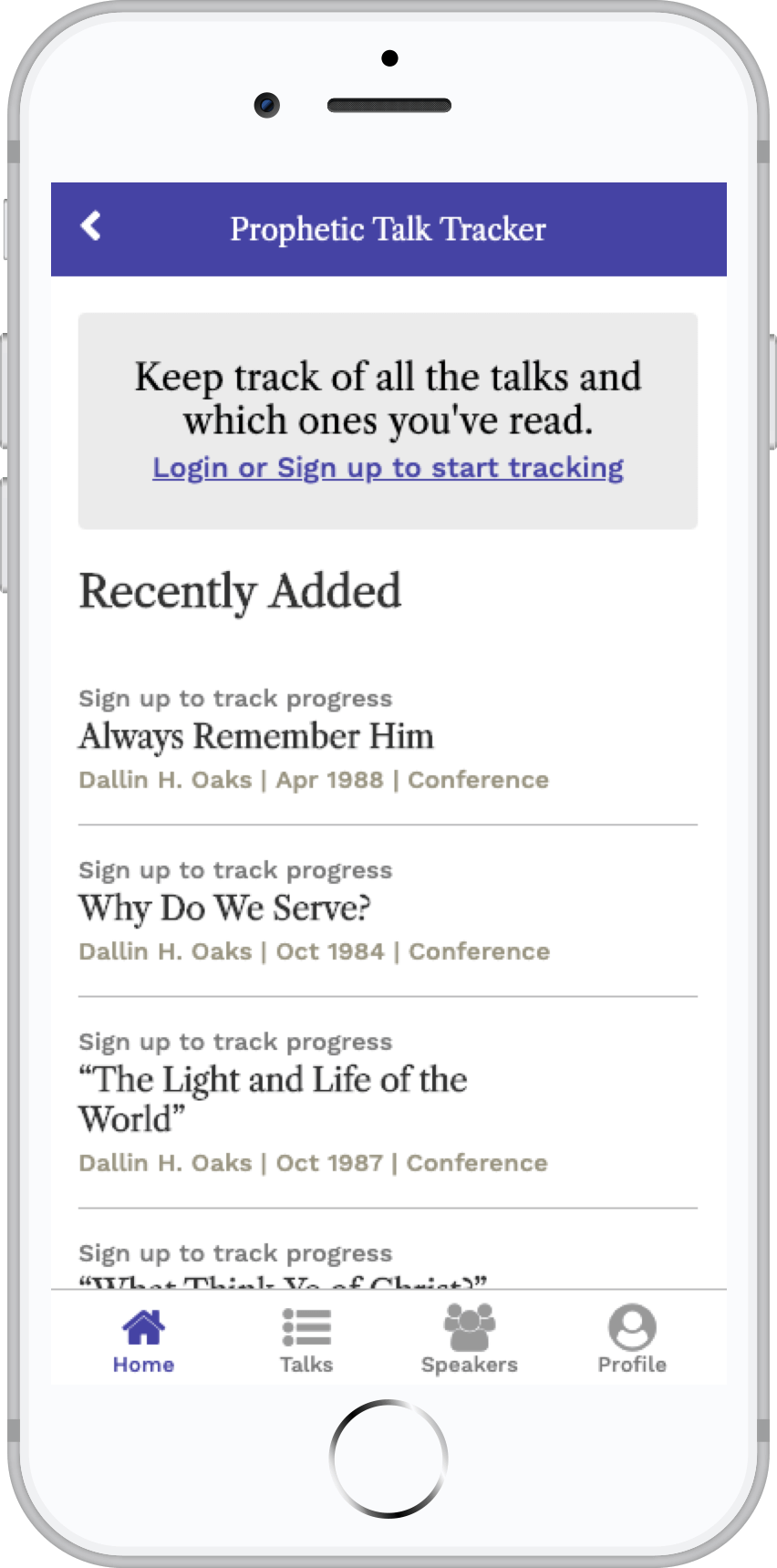 Home screen in an iPhone mockup