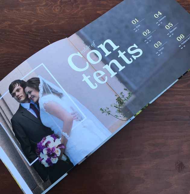 Table of content page layout.