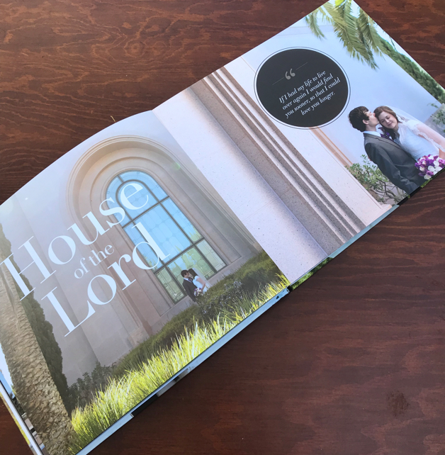 A spread of my wife and I outside of the LDS Newport Beach Temple