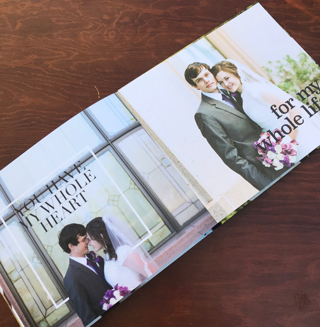 A spread of a close up of my wife and I